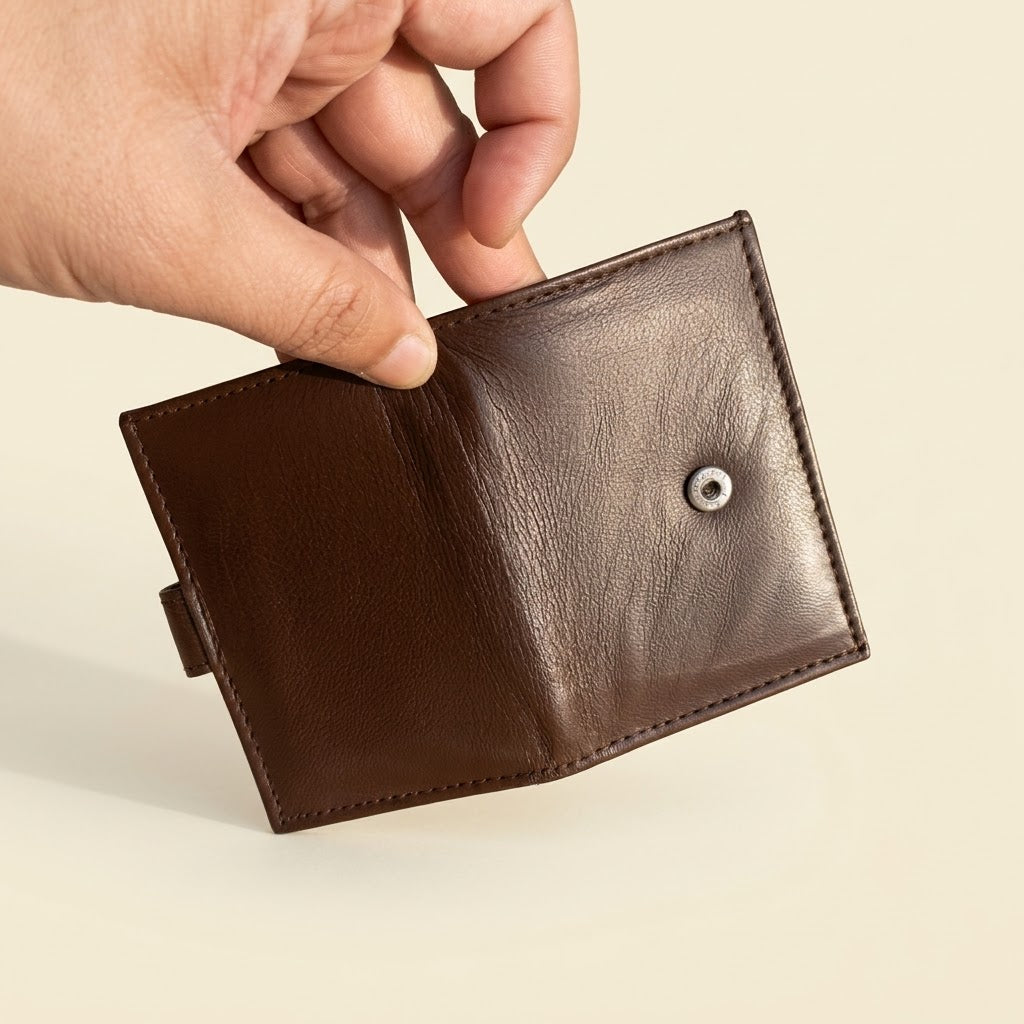 Urban Compact Full-Grain Card Wallet