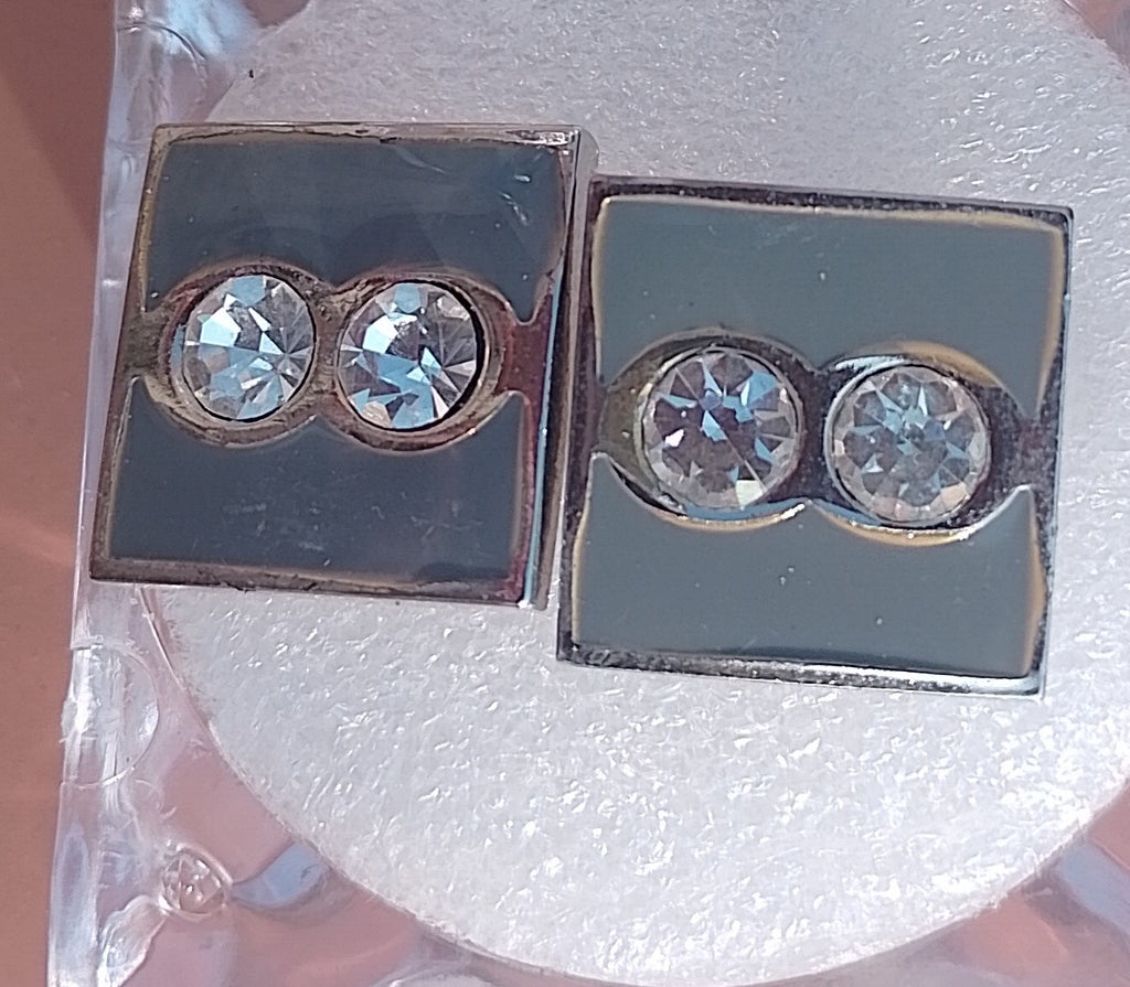 Classic Silver-Tone Onyx Accent Cufflinks